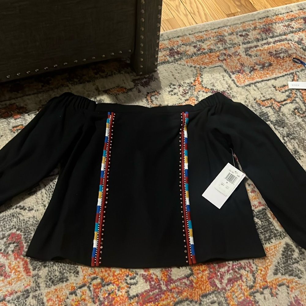Piper by townsen black off the shoulder top size medium. New with tags.